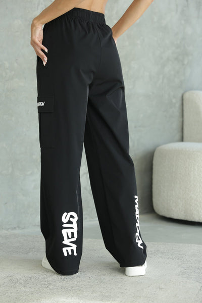 סטיב מאד - מכנסי ניילון לנשים SANTOS בשחור
