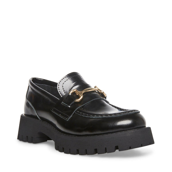 סטיב מאד - נעלי מוקסין עור לנשים LANDO בשחור