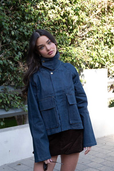 סטיב מאד - ג'קט ג'ינס לנשים JUSTINA-J בכחול ג'ינס