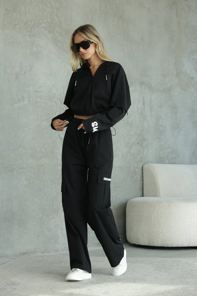 סטיב מאד - ג'קט ניילון לנשים SANTOS בשחור