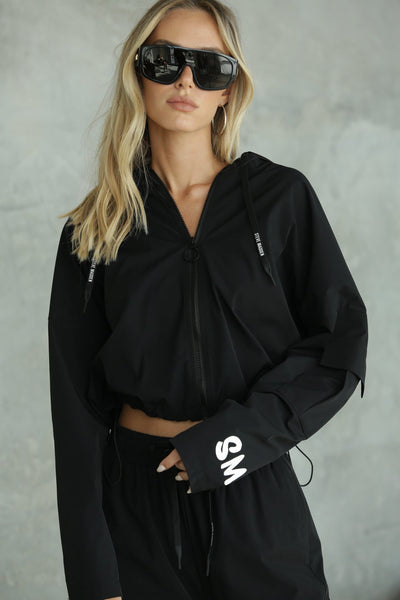 סטיב מאד - ג'קט ניילון לנשים SANTOS בשחור