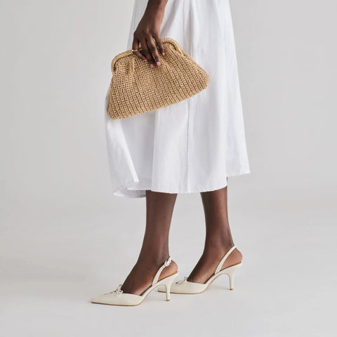 נעלי עקב סירה מעור HAMYA DOLCE VITA בלבן