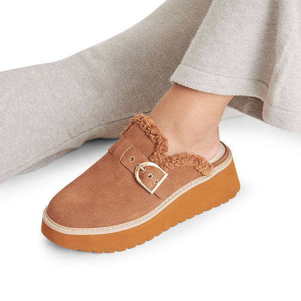 סטיב מאד - כפכפי קלוגס פלטפורמה LELANI-P DOLCE VITA בקאמל