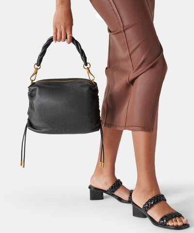 תיק צד מעור לנשים PRESTON DOLCE VITA בשחור