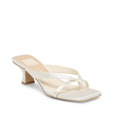 כפכפי אצבע עקב בינוני BREVEL DOLCE VITA בלבן