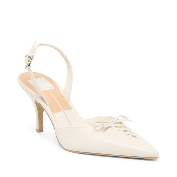 סטיב מאד - נעלי עקב סירה מעור HAMYA DOLCE VITA בלבן