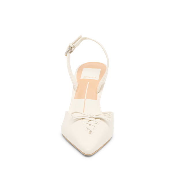 סטיב מאד - נעלי עקב סירה מעור HAMYA DOLCE VITA בלבן