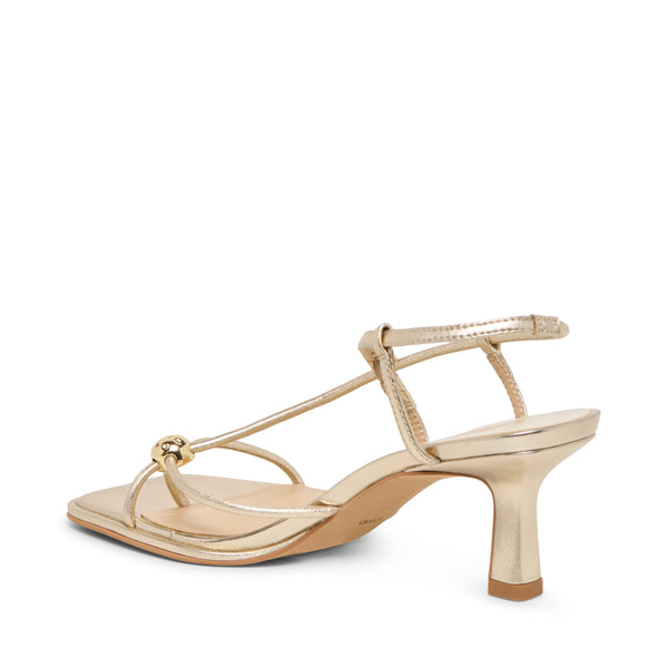 סטיב מאד - סנדלי עקב בינוני מעור MYLEE DOLCE VITA בזהב