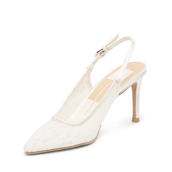 סטיב מאד - נעלי עקב סירה YAMI DOLCE VITA בלבן תחרה