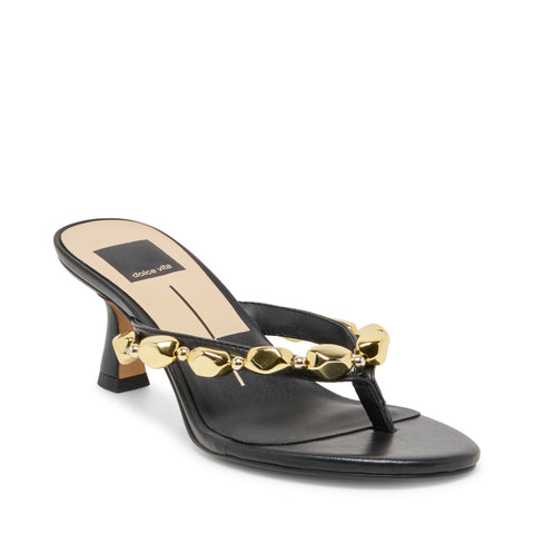 כפכפי עקב בינוני מעור DAKSIE DOLCE VITA בשחור