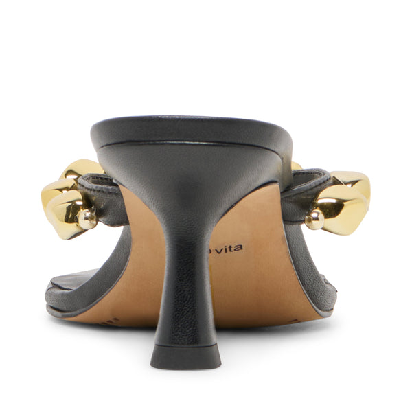 סטיב מאד - כפכפי עקב בינוני מעור DAKSIE DOLCE VITA בשחור