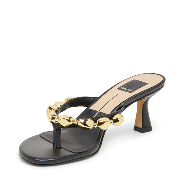 סטיב מאד - כפכפי עקב בינוני מעור DAKSIE DOLCE VITA בשחור