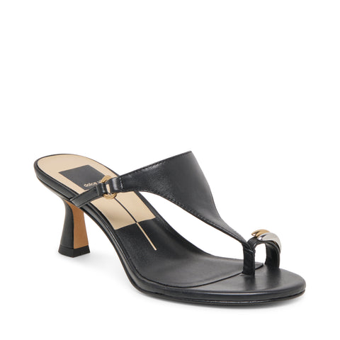 כפכפי עקב בינוני מעור DERREL DOLCE VITA בשחור