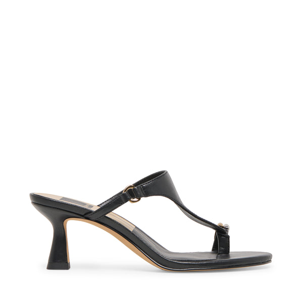 סטיב מאד - כפכפי עקב בינוני מעור DERREL DOLCE VITA בשחור