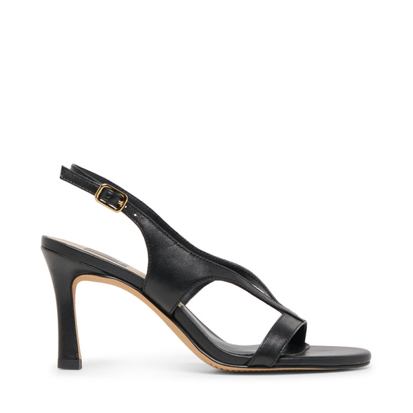 סטיב מאד - סנדלי עקב מעור IZELA DOLCE VITA בשחור