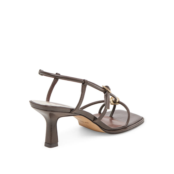 סטיב מאד - סנדלי עקב בינוני מעור MYLEE DOLCE VITA בחום