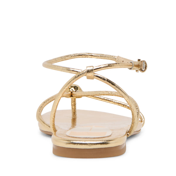 סטיב מאד - סנדלים שטוחים מעור לנשים KENLEY DOLCE VITA בזהב