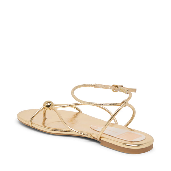 סטיב מאד - סנדלים שטוחים מעור לנשים KENLEY DOLCE VITA בזהב