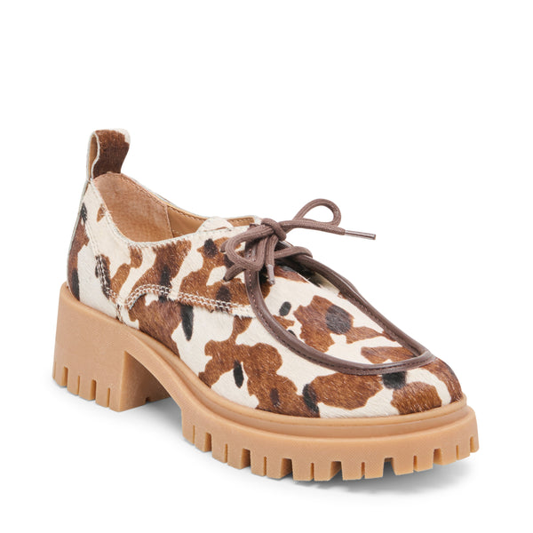 סטיב מאד - נעלי מוקסין מעור לנשים MILZA DOLCE VITA בקאמל משולב