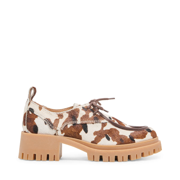 סטיב מאד - נעלי מוקסין מעור לנשים MILZA DOLCE VITA בקאמל משולב