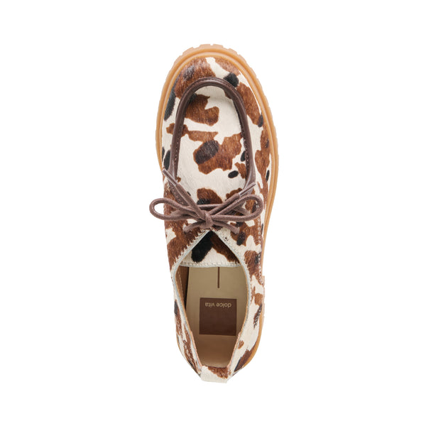 סטיב מאד - נעלי מוקסין מעור לנשים MILZA DOLCE VITA בקאמל משולב