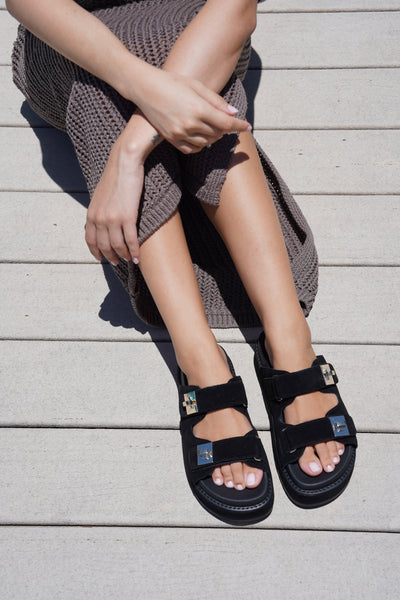 סטיב מאד - כפכפים לנשים BIGSCHMONA בשחור זמש