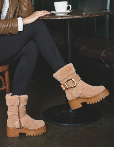 מגפוני זמש לנשים LODGE בקאמל