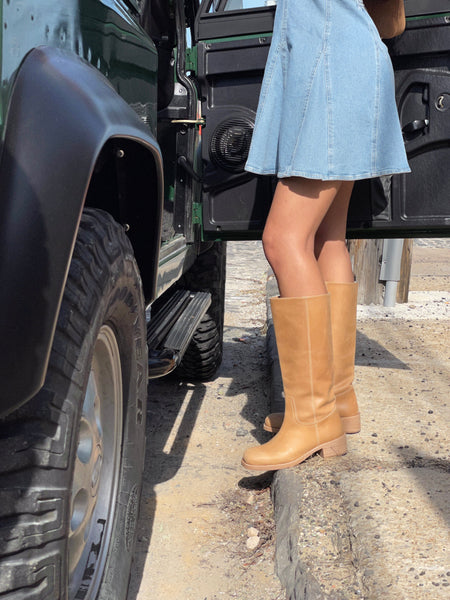 סטיב מאד - מגפי עור לנשים RIGGS בקאמל