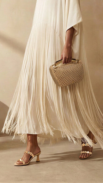 סטיב מאד - סנדלי עקב בינוני ANNIKA בגוון קרם