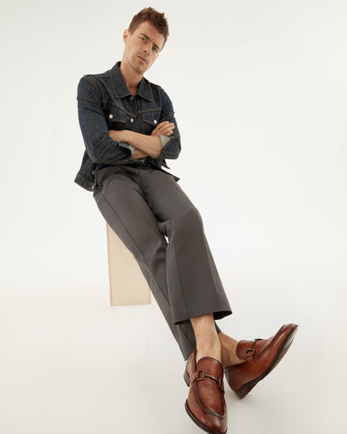 נעלי מוקסין מעור לגברים AAHRON בקאמל