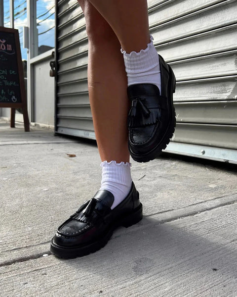 סטיב מאד - מוקסין עור לנשים MINKA בשחור