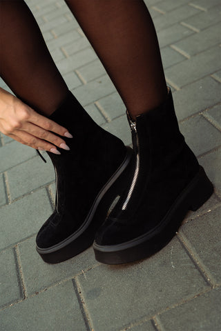 מגפוני זמש לנשים JONES בשחור