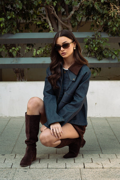 סטיב מאד - מגפיים מזמש לנשים DANTELLE בחום