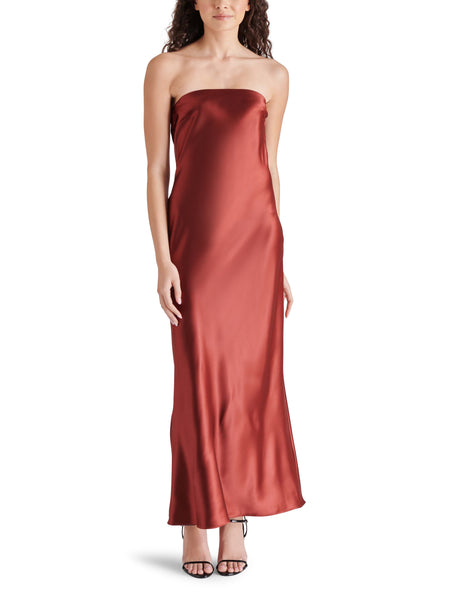 סטיב מאד - שמלת סטרפלס מקסי JESSAMINE באדום