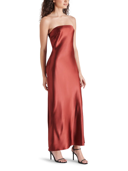 סטיב מאד - שמלת סטרפלס מקסי JESSAMINE באדום