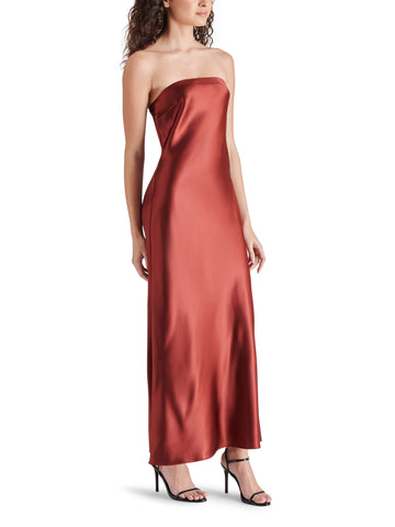 שמלת סטרפלס מקסי JESSAMINE באדום