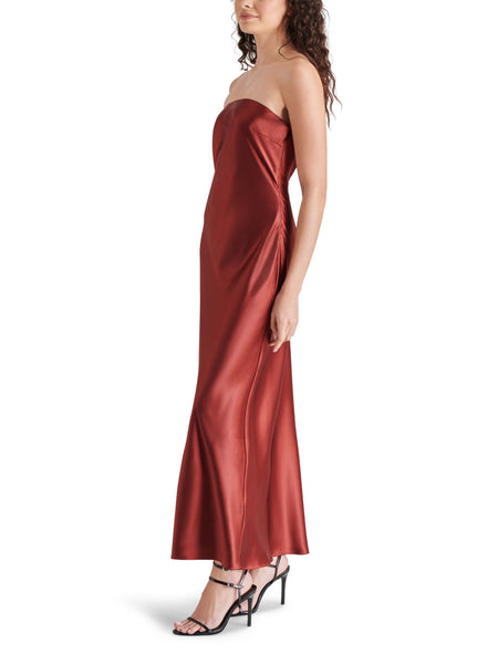 סטיב מאד - שמלת סטרפלס מקסי JESSAMINE באדום