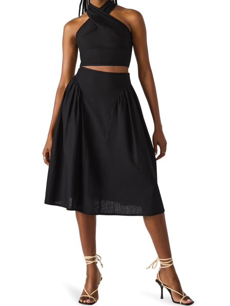 סטיב מאד - חולצת קולר לנשים WINNIE בשחור