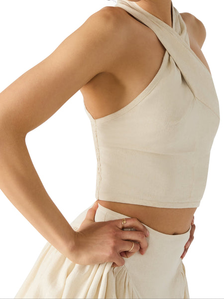 סטיב מאד - חולצת קולר לנשים WINNIE בקרם