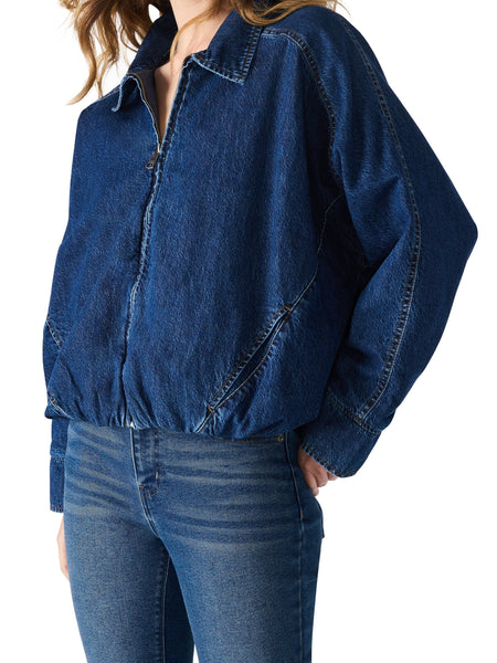 סטיב מאד - ג'קט ג'ינס בומבר לנשים MACKEY כחול ג'ינס