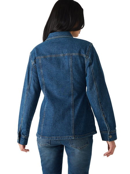 סטיב מאד - חולצת ג'קט ג'ינס לנשים PARC בכחול כהה