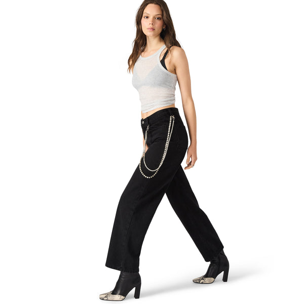 סטיב מאד - מכנסי ג'ינס לנשים SWIFT בשחור