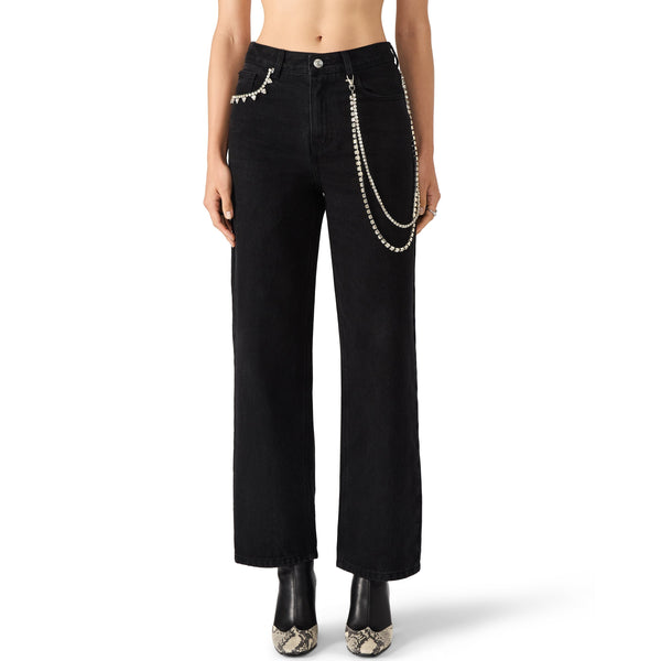 סטיב מאד - מכנסי ג'ינס לנשים SWIFT בשחור