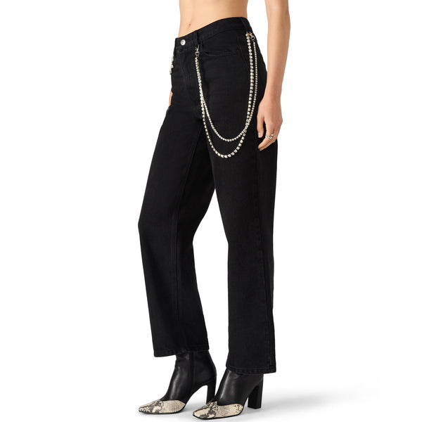 סטיב מאד - מכנסי ג'ינס לנשים SWIFT בשחור