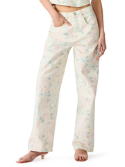 מכנסי ג'ינס לנשים SYDNEE בלבן פרחוני