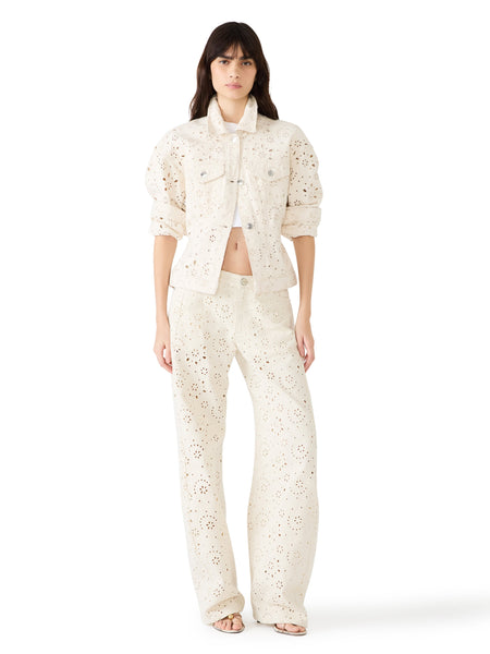 סטיב מאד - מכנסי ג'ינס לנשים RORI בגוון קרם