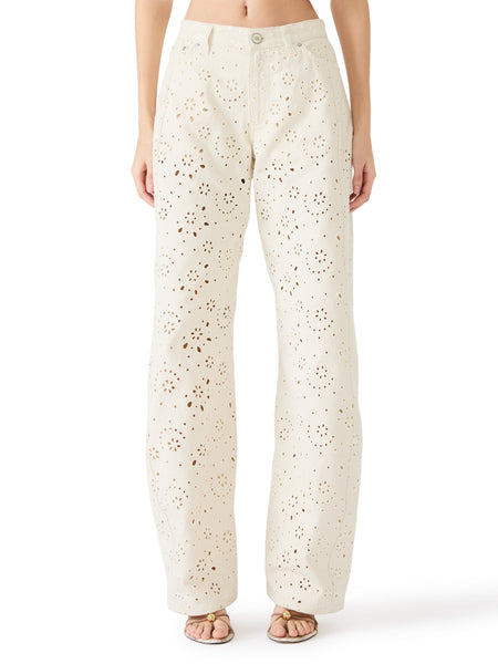 סטיב מאד - מכנסי ג'ינס לנשים RORI בגוון קרם