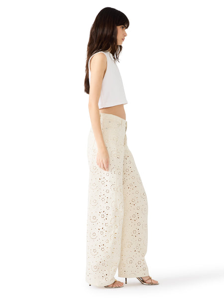 סטיב מאד - מכנסי ג'ינס לנשים RORI בגוון קרם