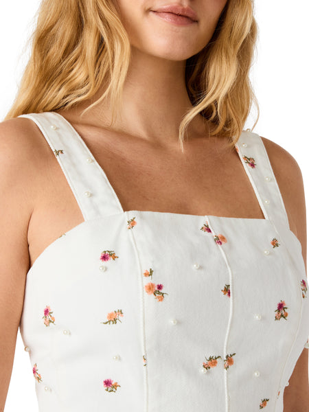 סטיב מאד - גופיית מחוך ג'ינס FIORELLA בלבן