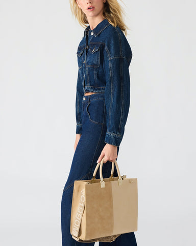 תיק יד גדול לנשים BCHLOEY בגוון אבן זהב